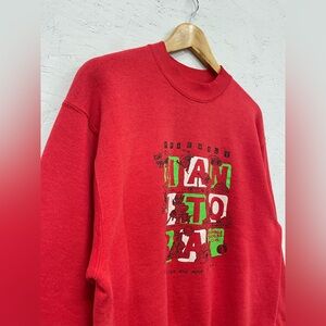 Vintage "Friendly Manitoba Exchange Teachers Club" Red Crewneck Sweatshirt, L
